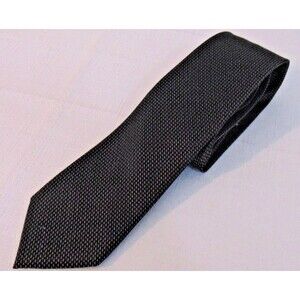 Michael Kors Silk Neck Tie Black Woven Pattern Luxury Designer Mens Formal